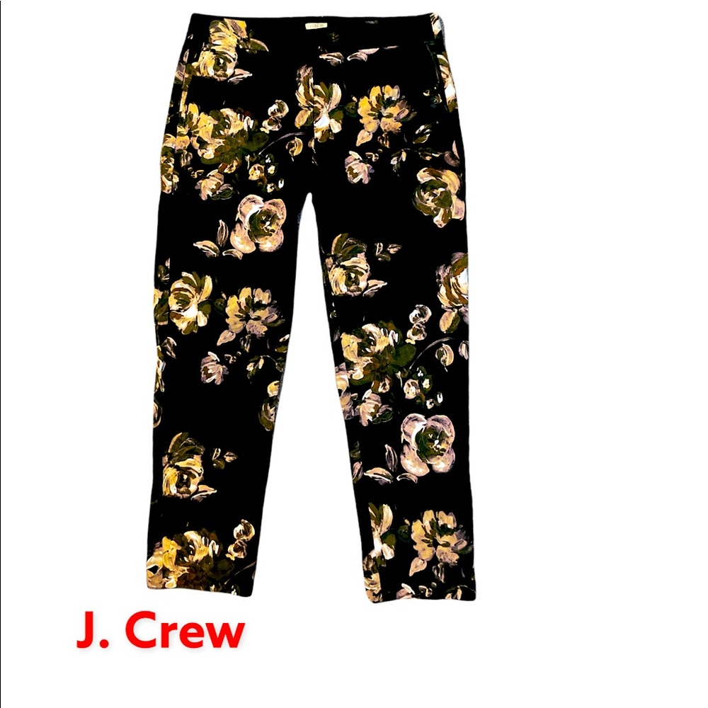 J Crew Women's Cropped Floral Capri Pants Sz 6